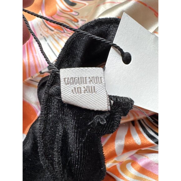 Kinati Lake Yomi The Collection Satin Head Wrap Orange Pink Geometric Black - Picture 5 of 8